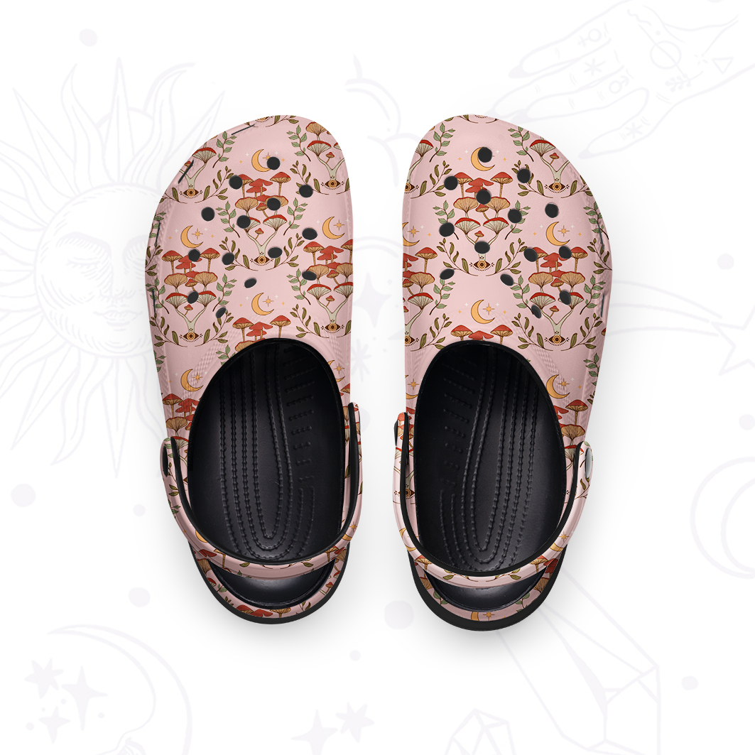 Purplehecate Psychedelic Mushrooms Rubber Clogs