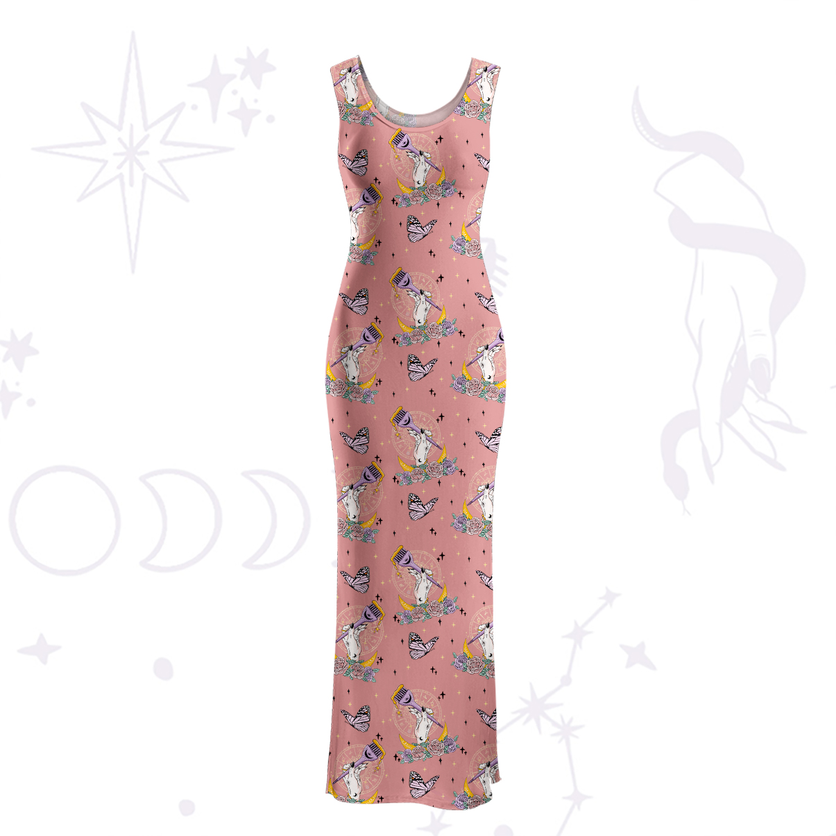 Purplehecate The Hair Colorist Maxi Tank Beachwear Dress
