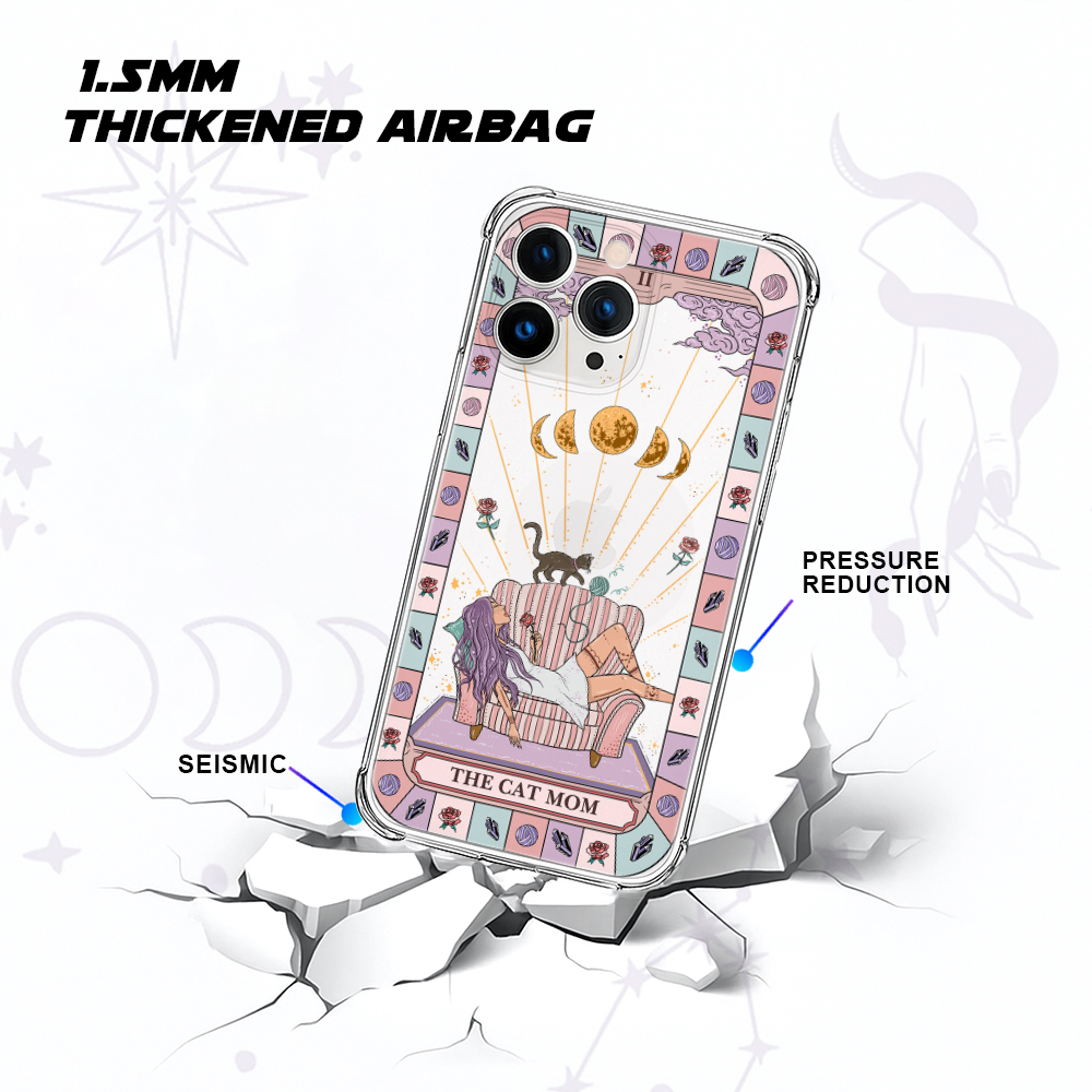 Purplehecate The Cat Mom Tarot Clear Phone Case