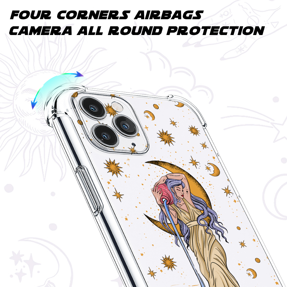 Purplehecate Aquarius Zodiac Clear Phone Case