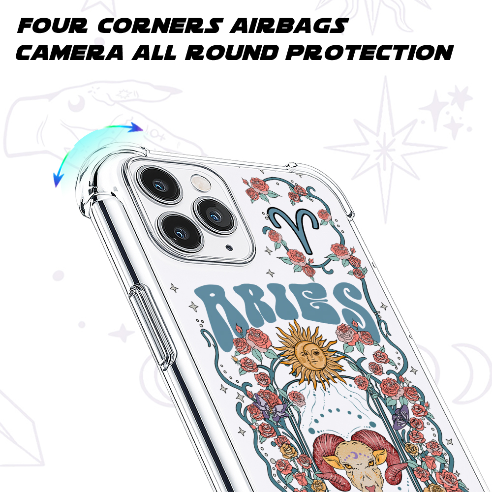 Purplehecate Aries Spirit Zodiac Clear Phone Case