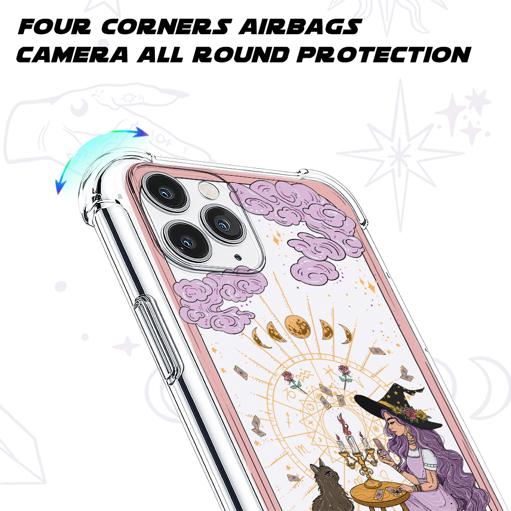 Purplehecate The Cat Witch Mom Tarot Clear Phone Case