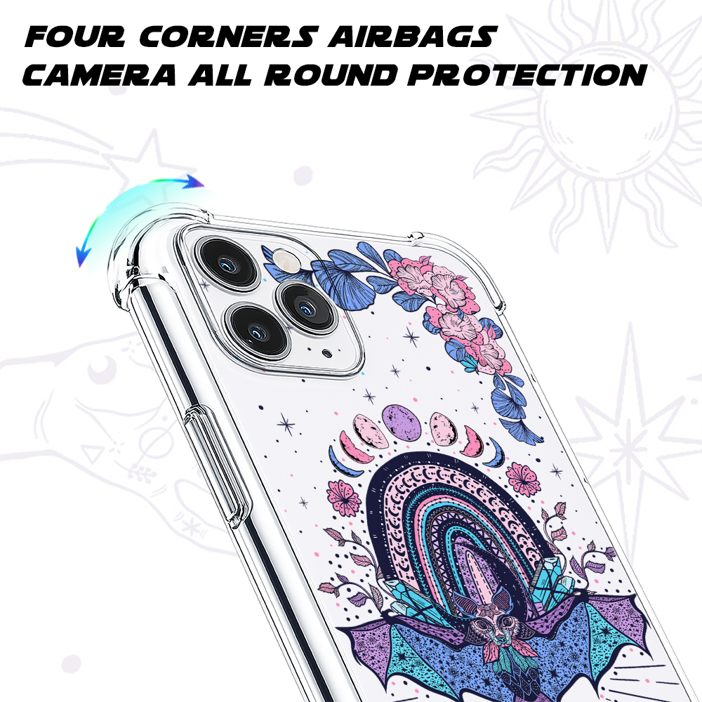 Purplehecate Moon Phase Bat Clear Phone Case