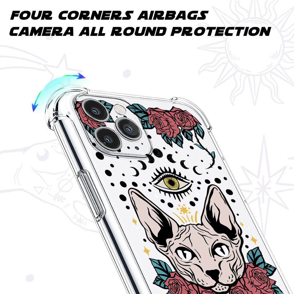 Purplehecate Mystical Cat Clear Phone Case