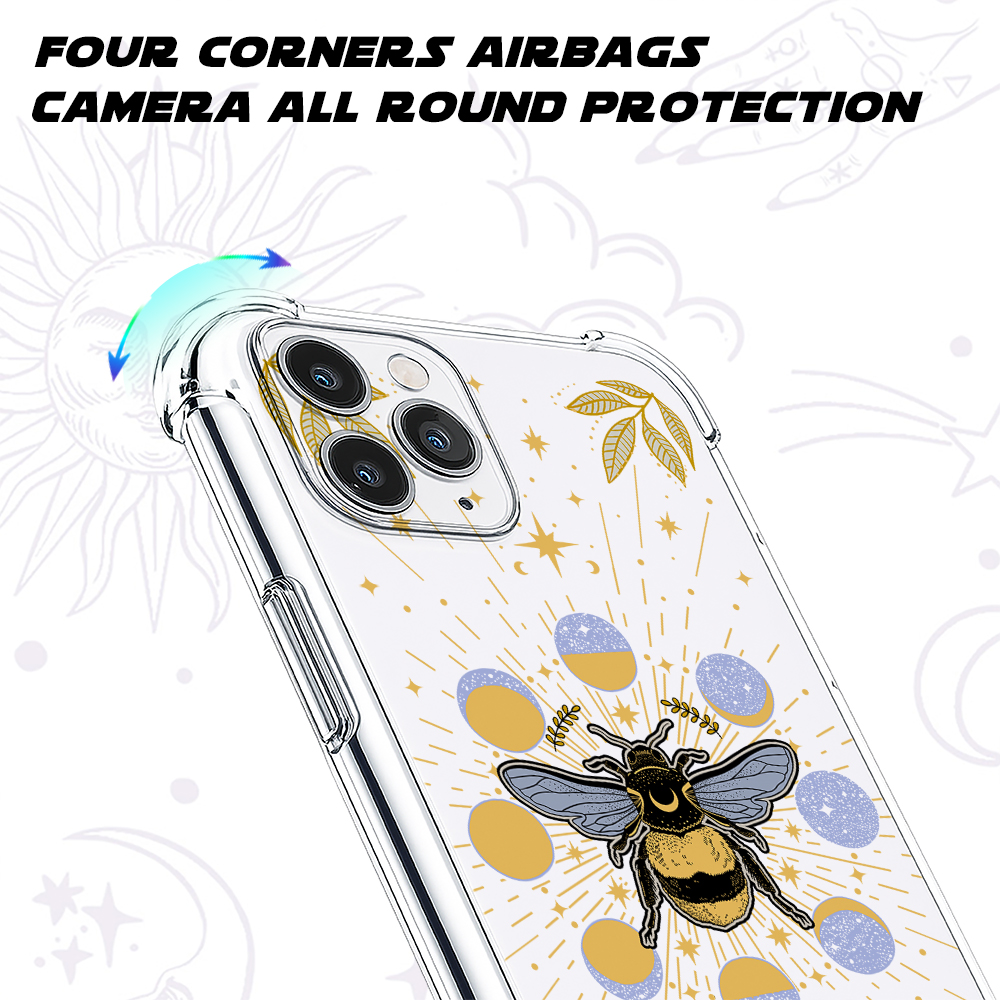 Purplehecate Phases of the Moon Bee Clear Phone Case