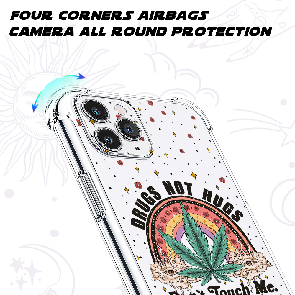 Purplehecate Drugs Not Hugs Clear Phone Case