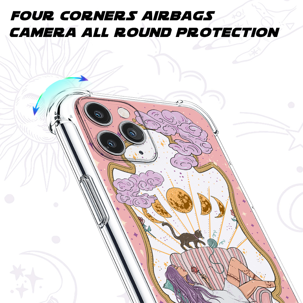 Purplehecate The Cat Mom Tarot Mirror Clear Phone Case