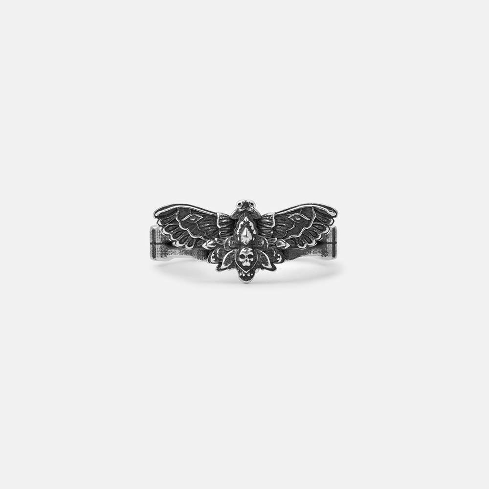 Purplehecate Death Moth Sterling Silver Ring