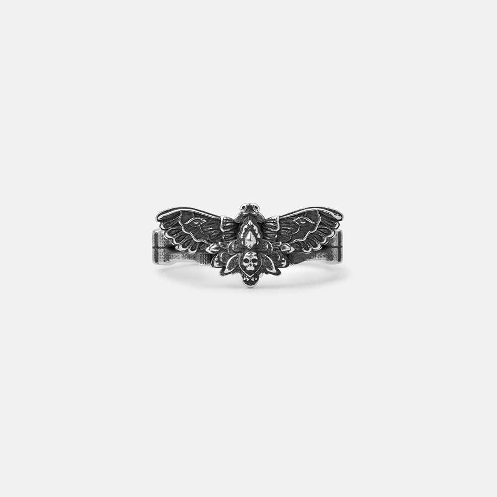 Purplehecate Death Moth Sterling Silver Ring