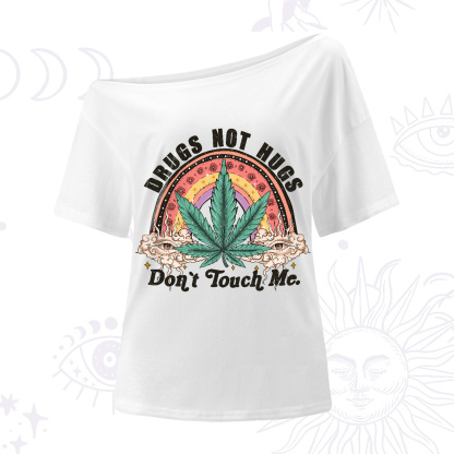 Purplehecate Drugs Not Hugs One-Shoulder T-Shirt
