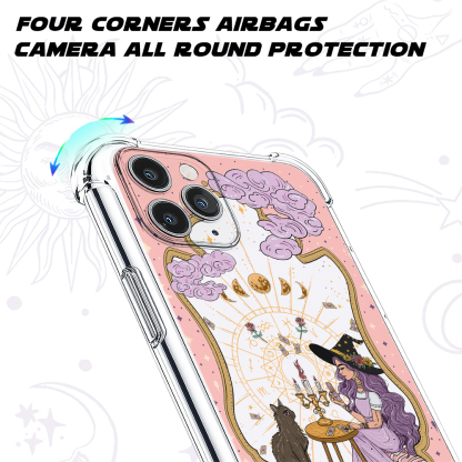 Purplehecate The Cat Witch Mom Tarot Clear Phone Case