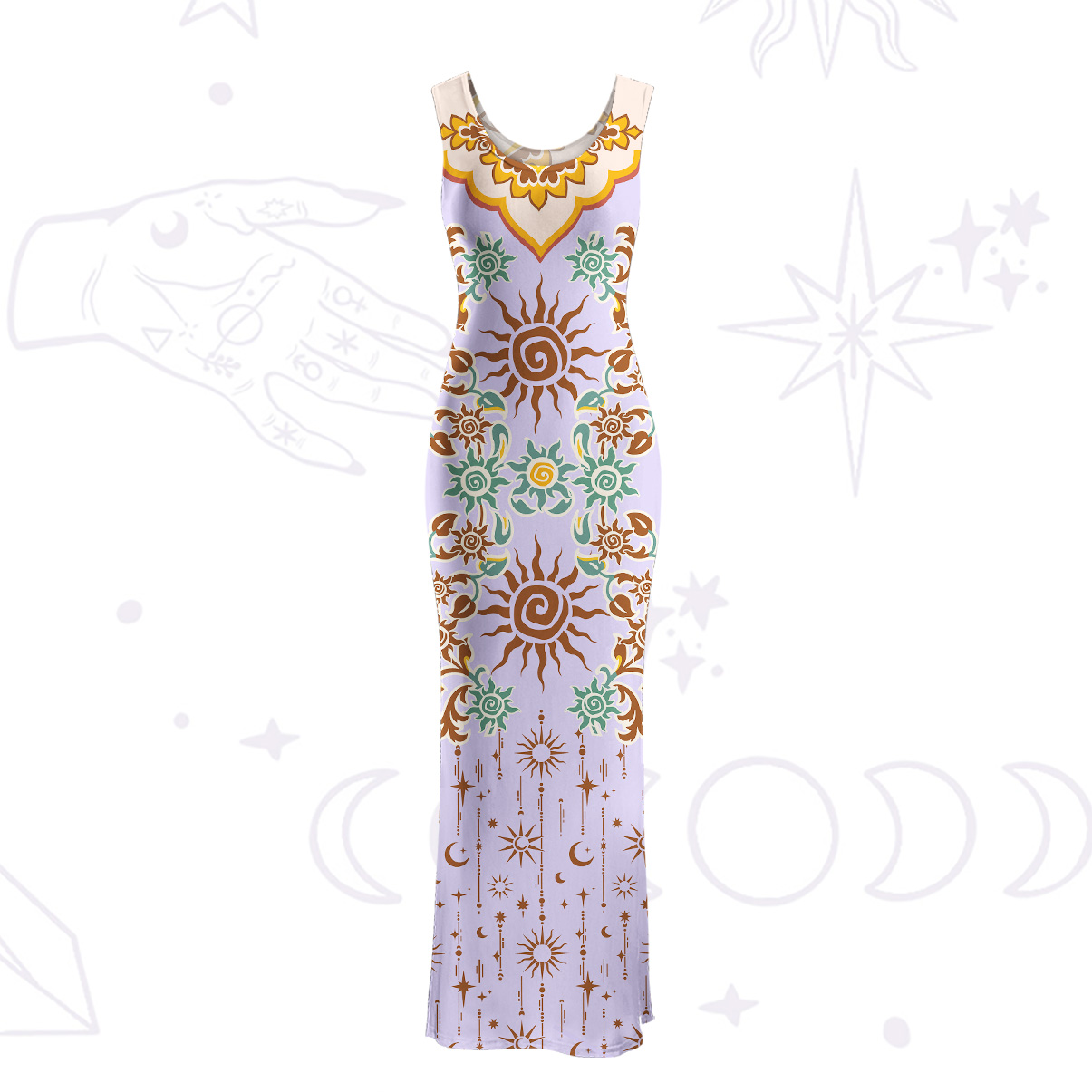Purplehecate Solar Whispers Witch Maxi Tank Beachwear Dress