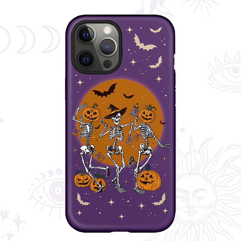 Purplehecate Pumpkin Head Skeleton Dance Halloween Phone Case