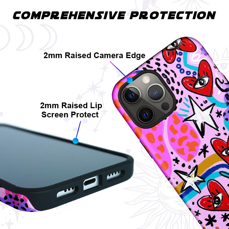 Purplehecate Cosmic Love Eyes Graffiti Phone Case