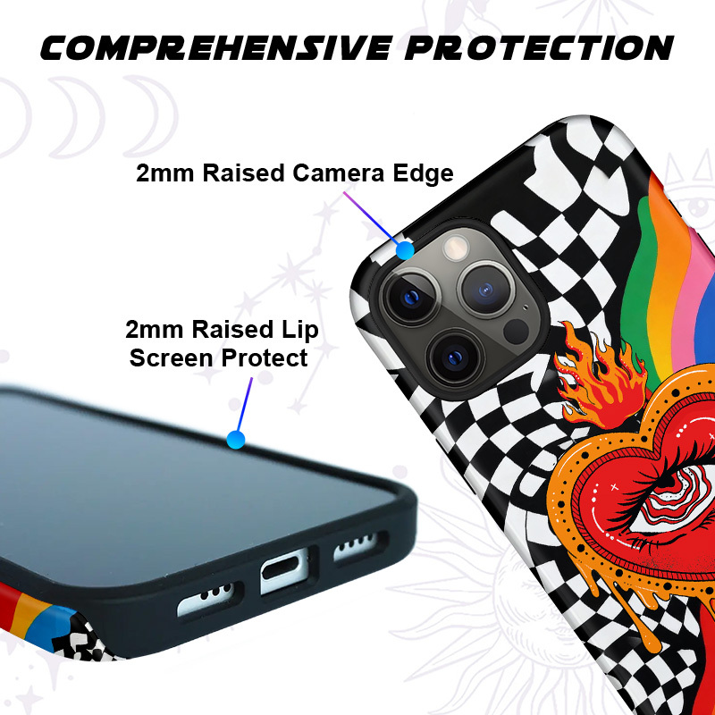 Purplehecate Trippy Rainbow Heart Eye Phone Case