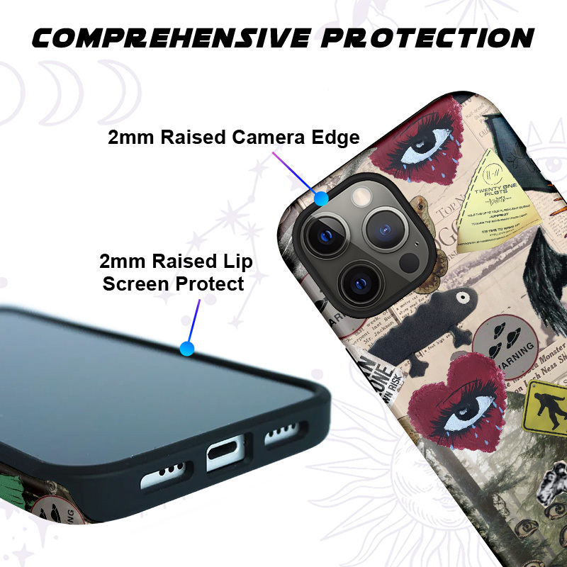 Purplehecate Cryptid Warning Collage Phone Case