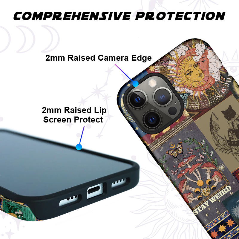 Purplehecate Starry Moon Patchwork for Cosmic Lovers Phone Case