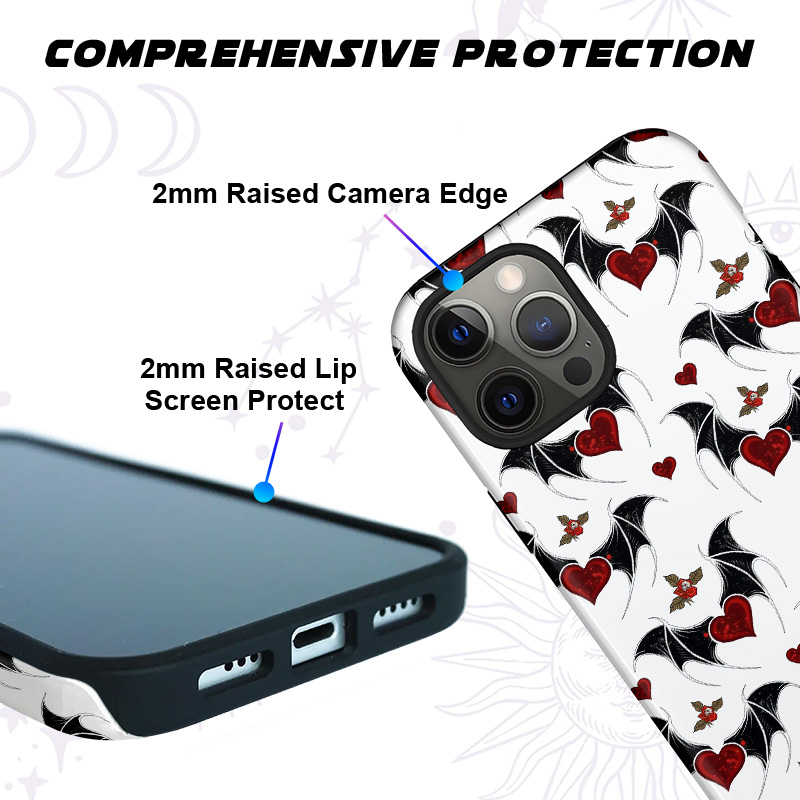 Purplehecate Dark Romance Bat & Heart Phone Case