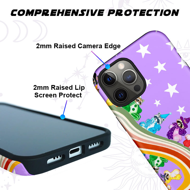 Purplehecate Rainbow Raccoon Star Phone Case