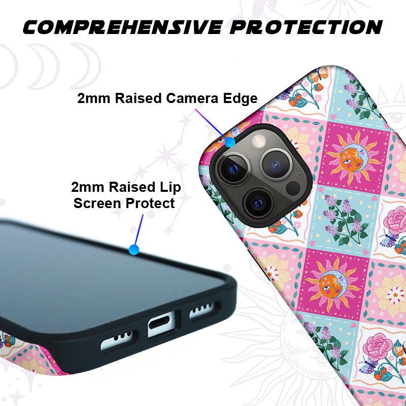 Purplehecate Celestial Sun & Moon Patchwork Phone Case