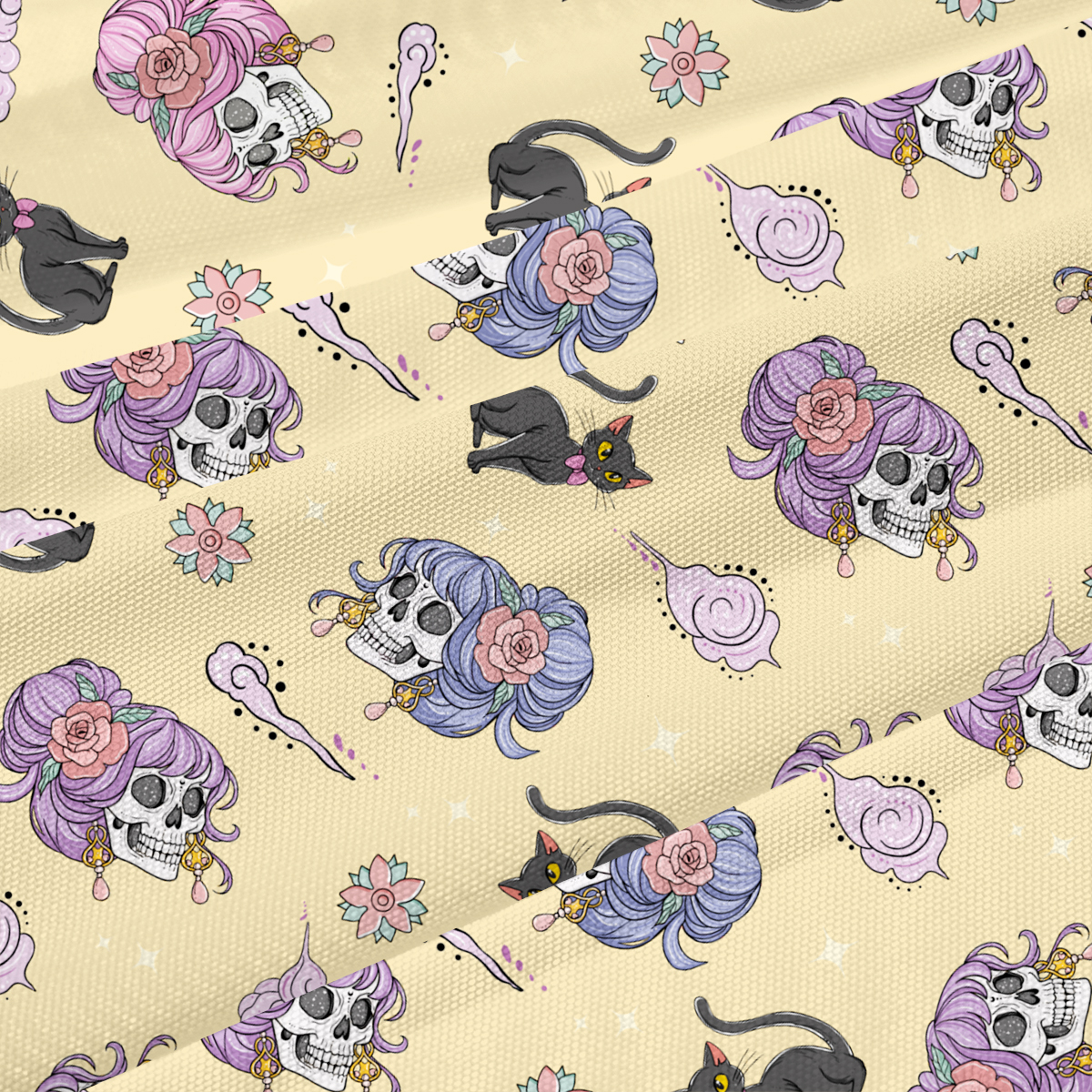 Purplehecate Magical Cat Skeleton Mom Beachwear Cover-Up Dress