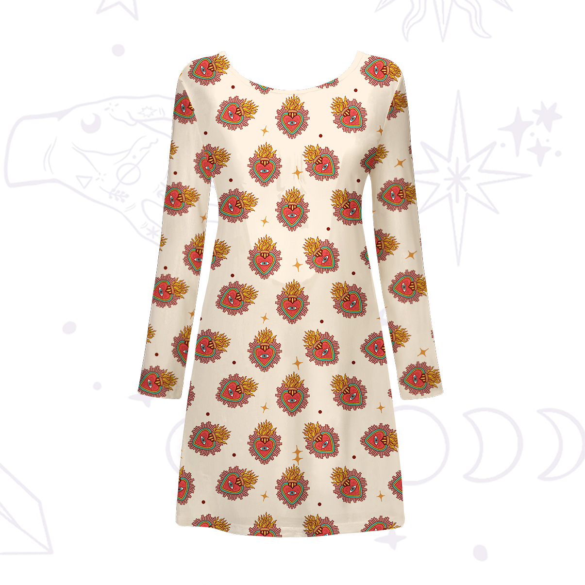 Purplehecate Sacred Heart Beachwear Cover-Up Dress