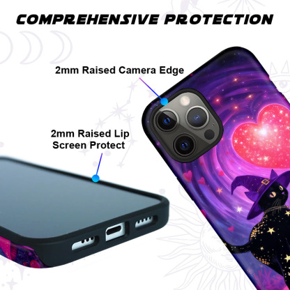 Purplehecate Starry Witch Cat and Love Phone Case