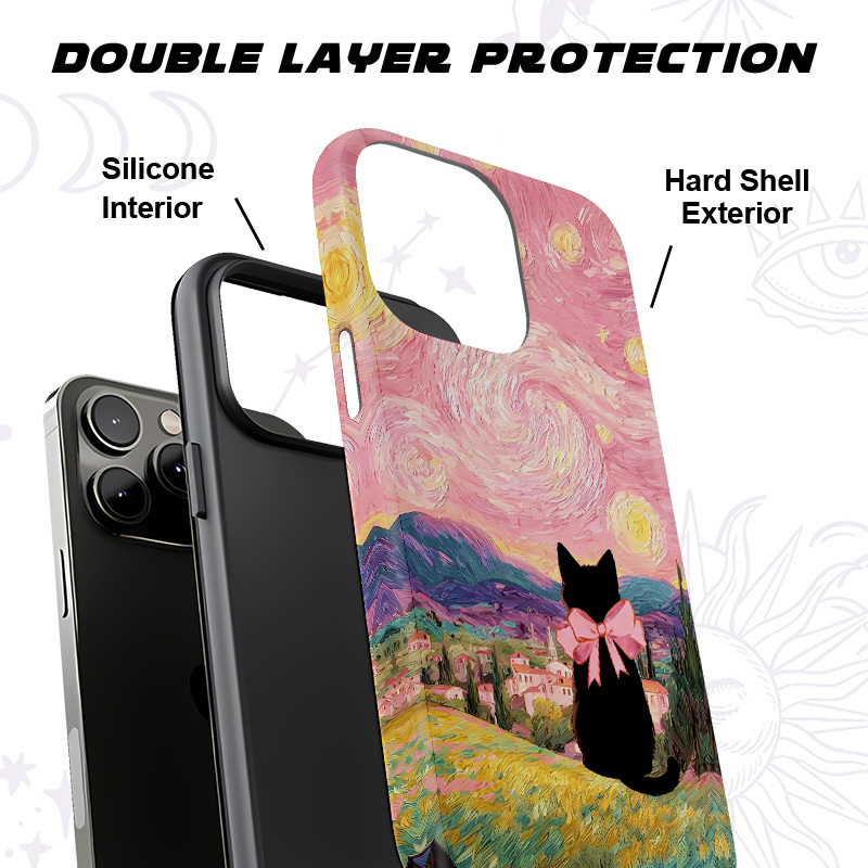 Purplehecate Starlit Witchy Night Cat Phone Case