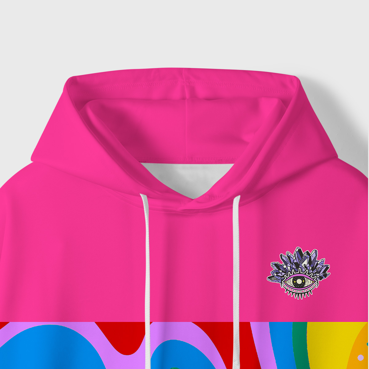 Purplehecate Dreamy Rainbow Waves All-Over Print Hoodie