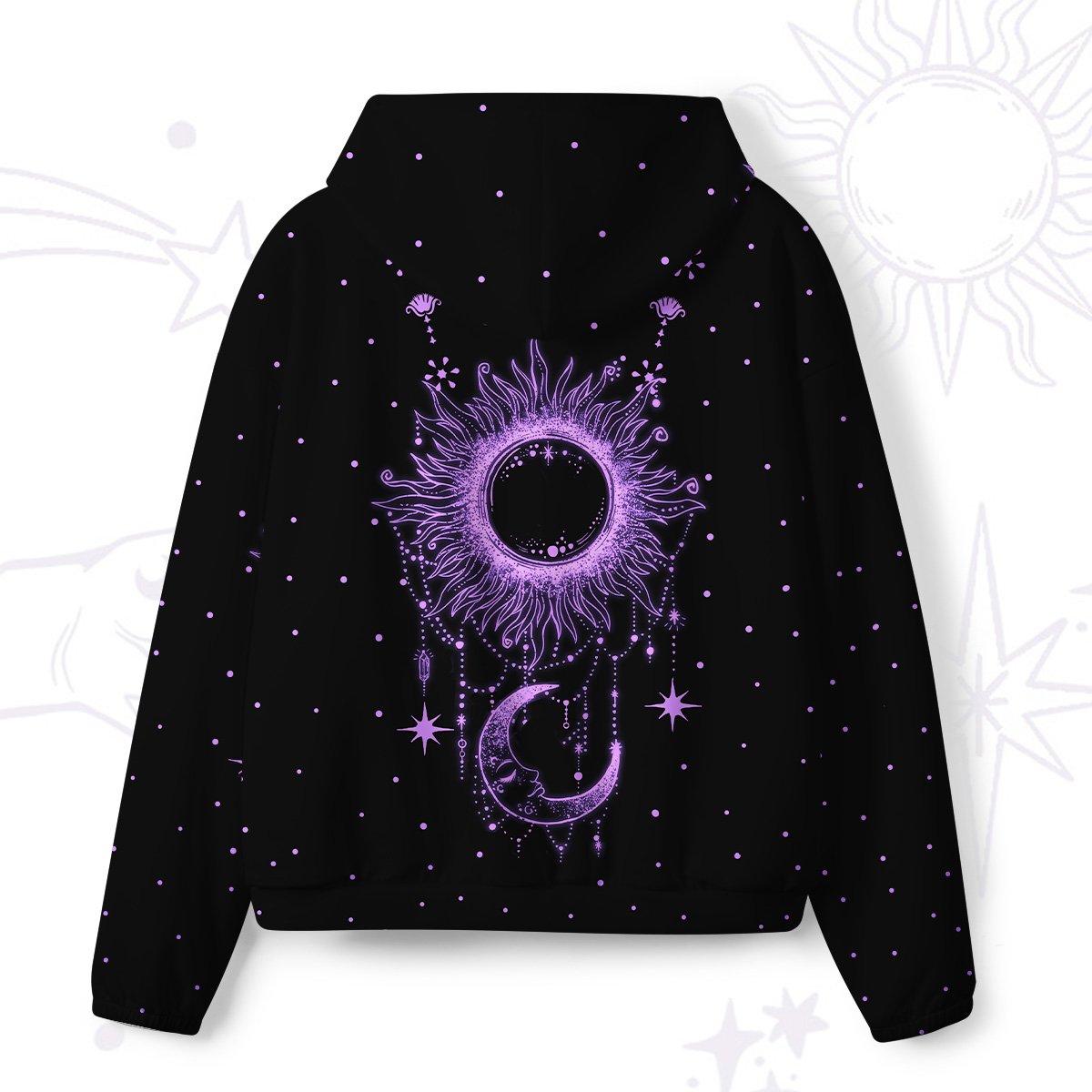 Purplehecate Radiance Of Sun And Moon All-Over Print Hoodie