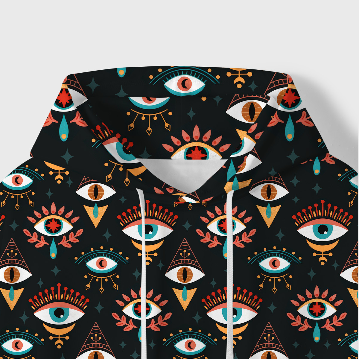 Purplehecate Evil Eye Pattern All-Over Print Hoodie
