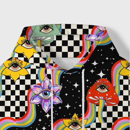 Purplehecate Enchanted Mushroom Eye Blossom All-Over Print Hoodie