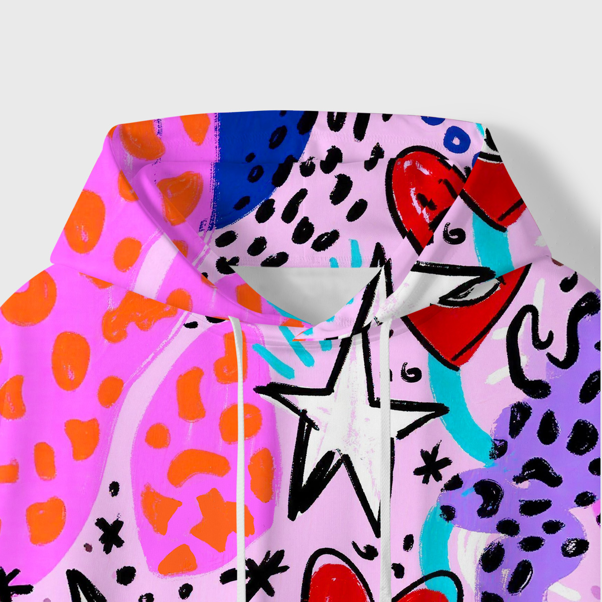 Purplehecate Cosmic Love Eyes Graffiti All-Over Print Hoodie