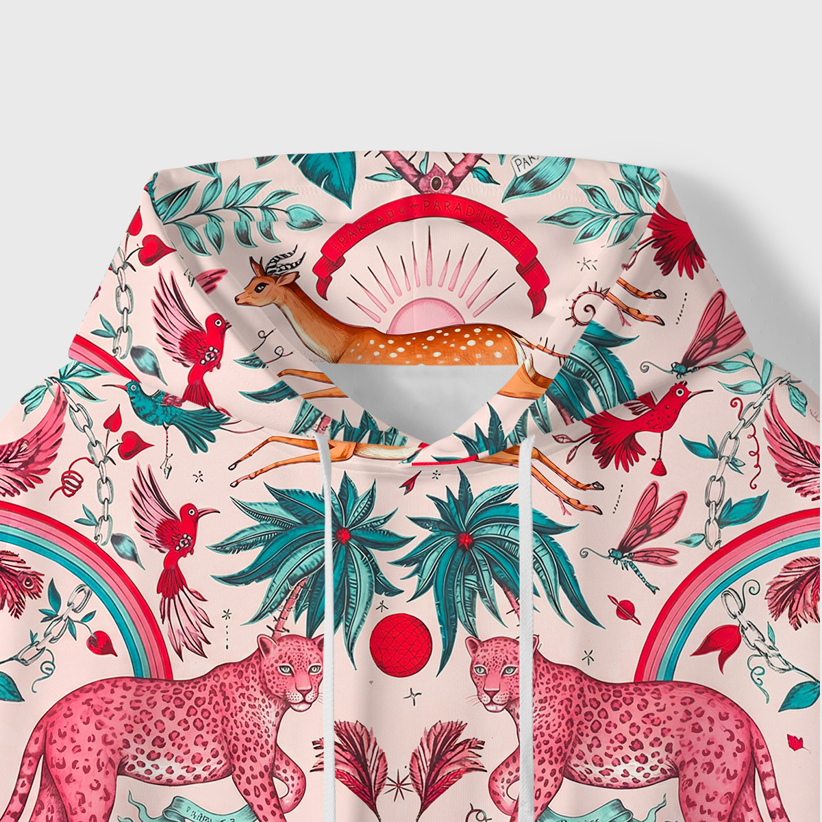 Purplehecate Enchanted Forest Pink Leopard All-Over Print Hoodie