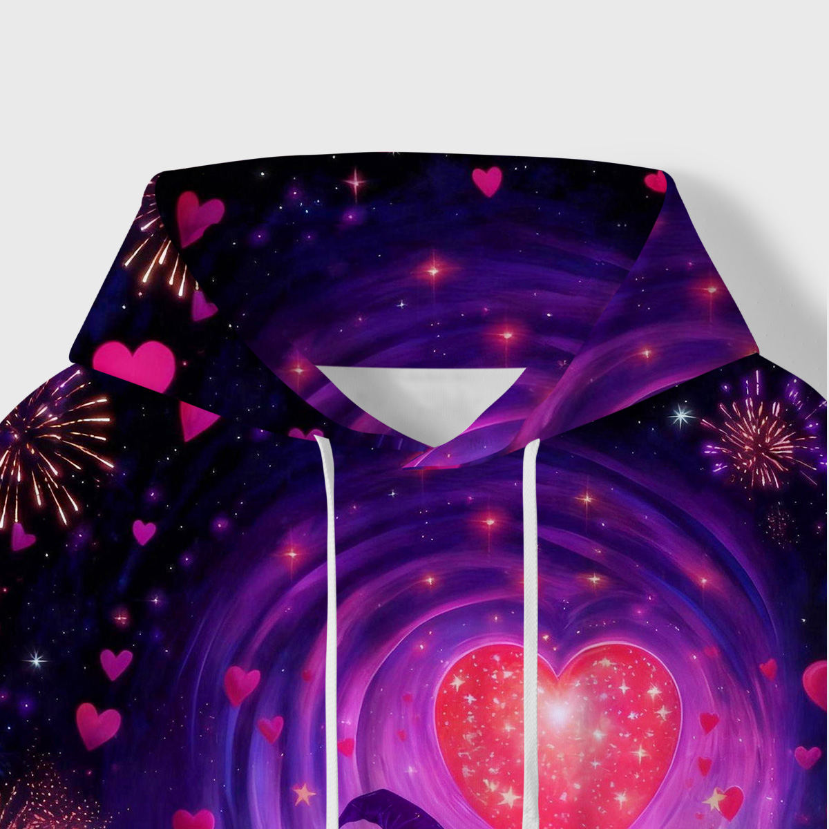 Purplehecate Starry Witch Cat and Love All-Over Print Hoodie