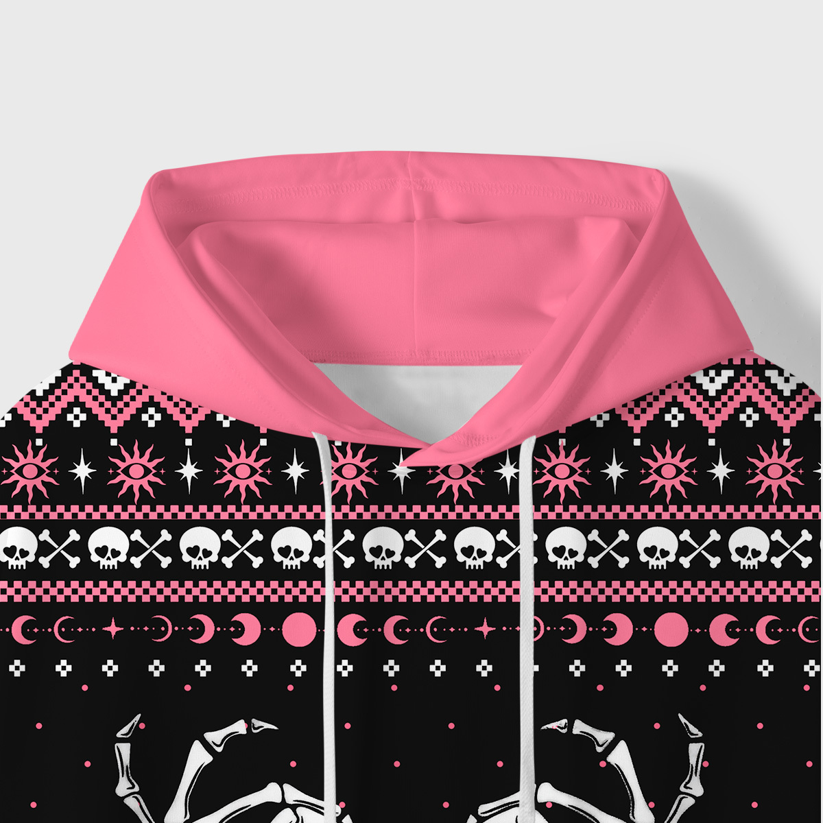 Purplehecate Sweet Gothic Skeleton Heart All-Over Print Hoodie