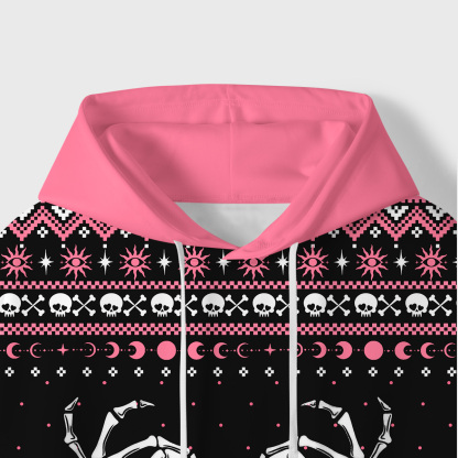 Purplehecate Sweet Gothic Skeleton Heart All-Over Print Hoodie