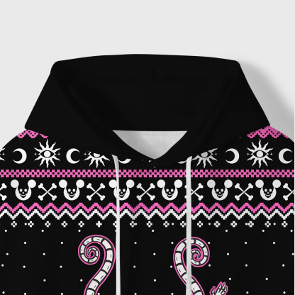 Purplehecate Moonlit Skeleton Rats All-Over Print Hoodie