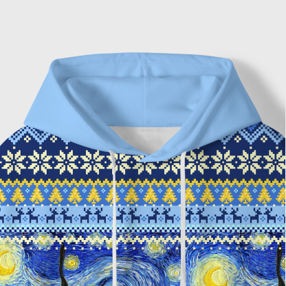 Purplehecate Witch Cat Under the Starry Night All-Over Print Hoodie