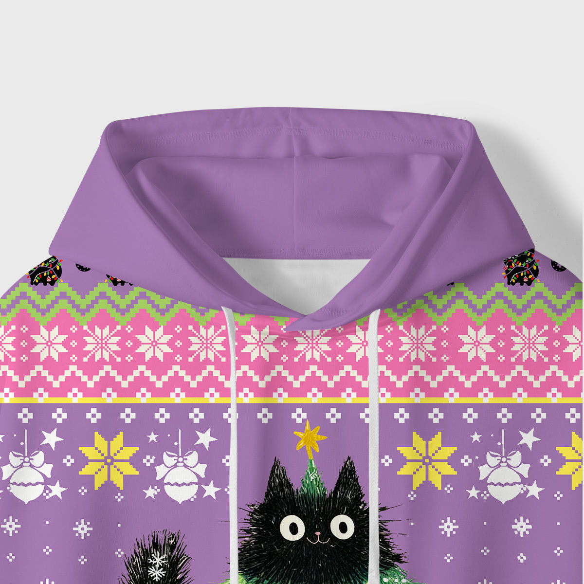 Purplehecate Funny Black Cat in Tree All-Over Print Hoodie