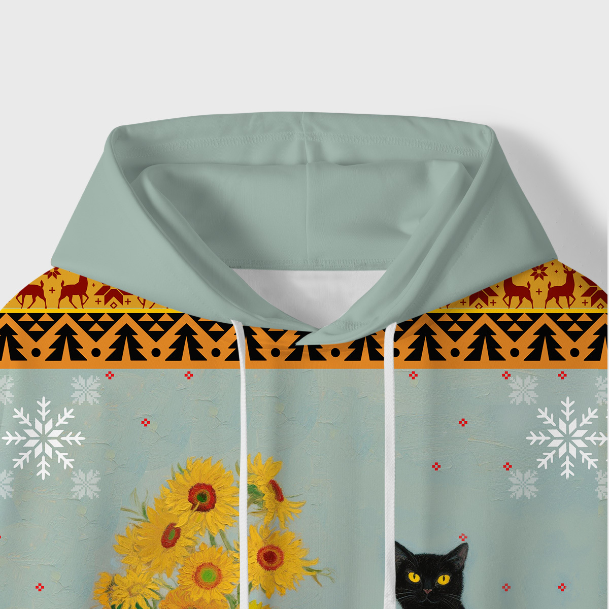 Purplehecate Sunflower Cat All-Over Print Hoodie