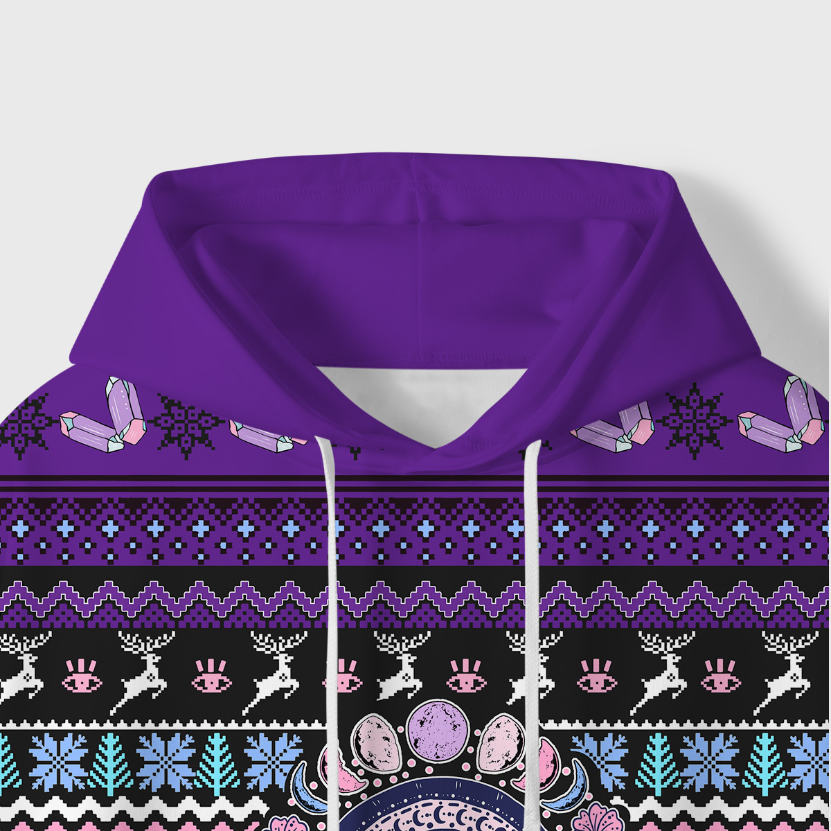 Purplehecate Moon Phase Bat All-Over Print Hoodie