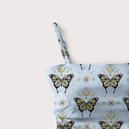 Purplehecate I Am Opening Slim-Strap Swimsuit