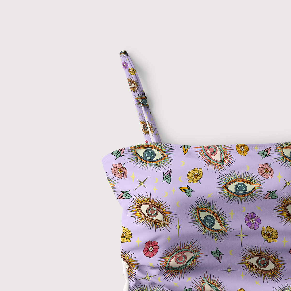 Purplehecate Evil Eye Pattern Slim-Strap Swimsuit