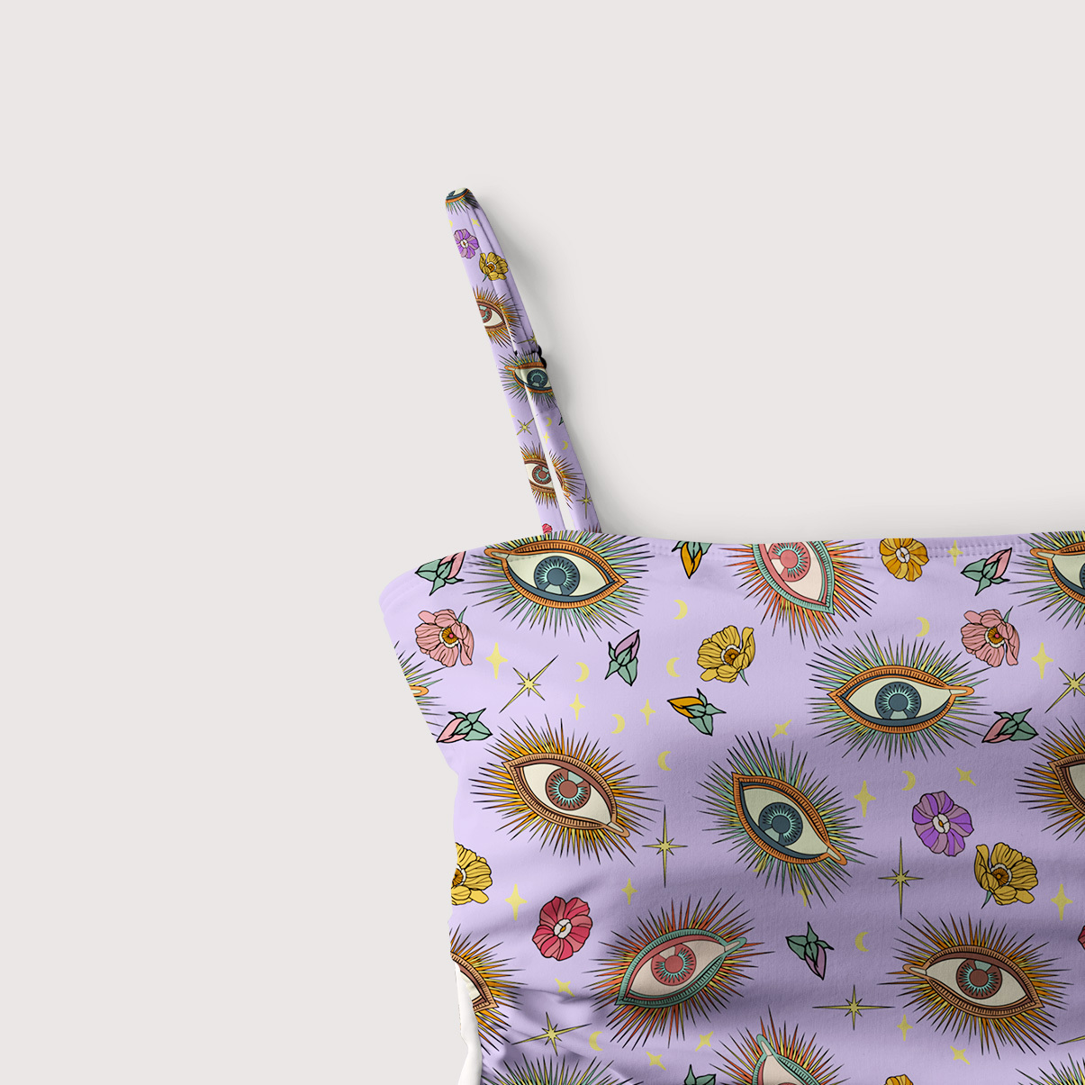 Purplehecate Evil Eye Pattern Slim-Strap Swimsuit