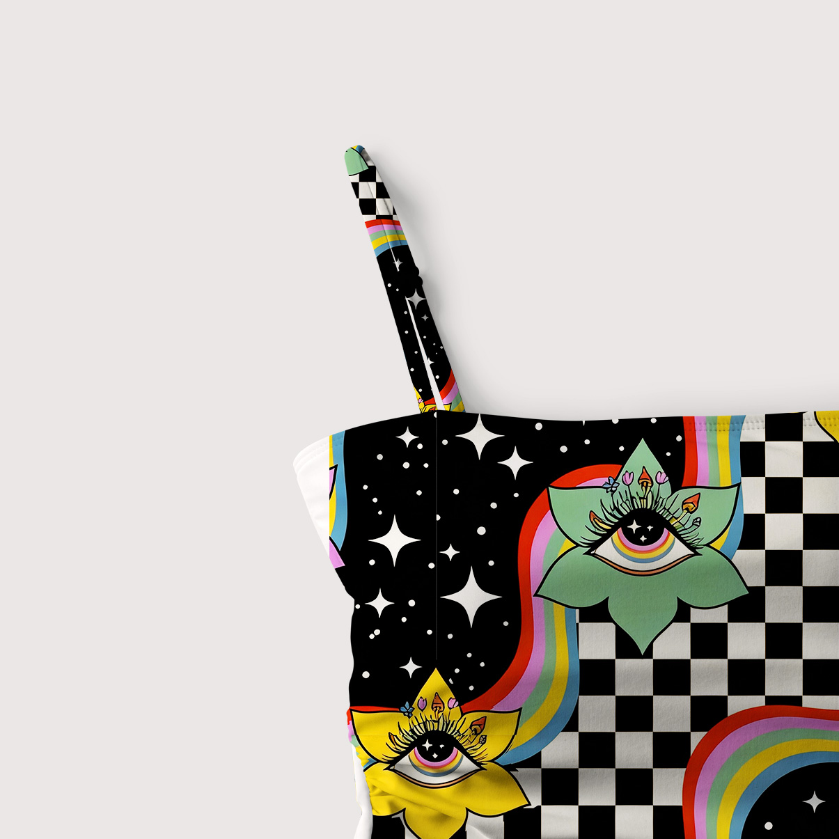 Purplehecate Enchanted Eye Blossom Slim-Strap Swimsuit