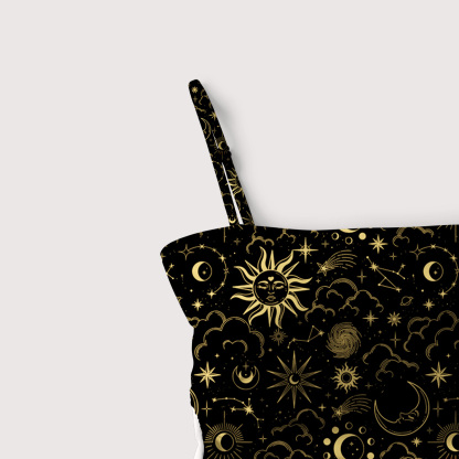 Purplehecate Mysterious Star & Moon Slim-Strap Swimsuit