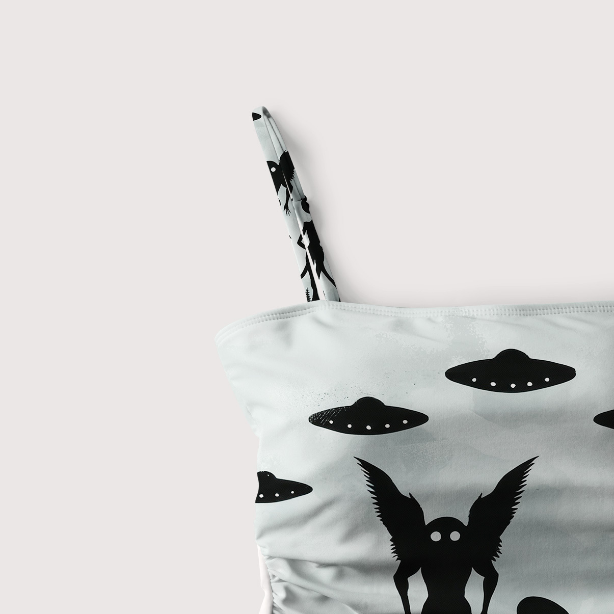 Purplehecate Alien Lake Monster Encounter Slim-Strap Swimsuit