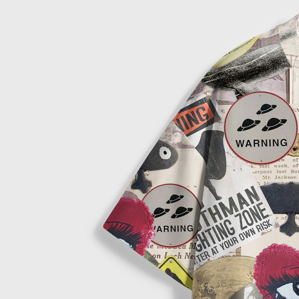 Purplehecate Cryptid Warning Collage All Over Print T-Shirt