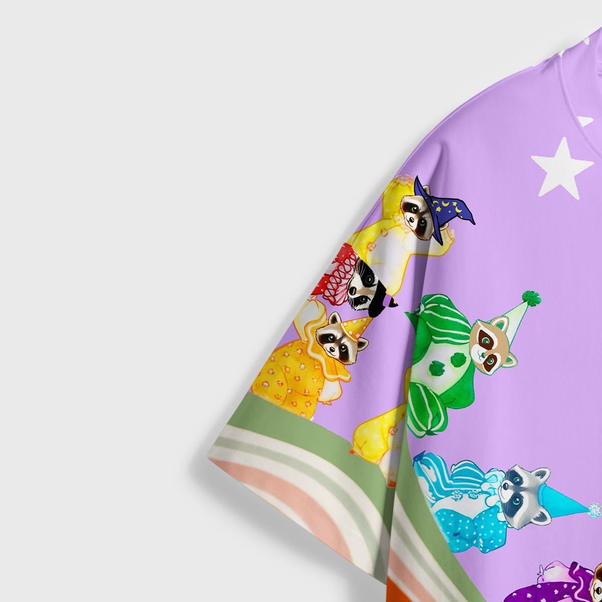 Purplehecate Rainbow Raccoon Star All Over Print T-Shirt